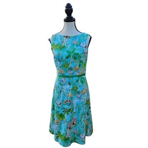 Signature By Sangria Sleeveless Sheath Dress Tropical Print Dress 12